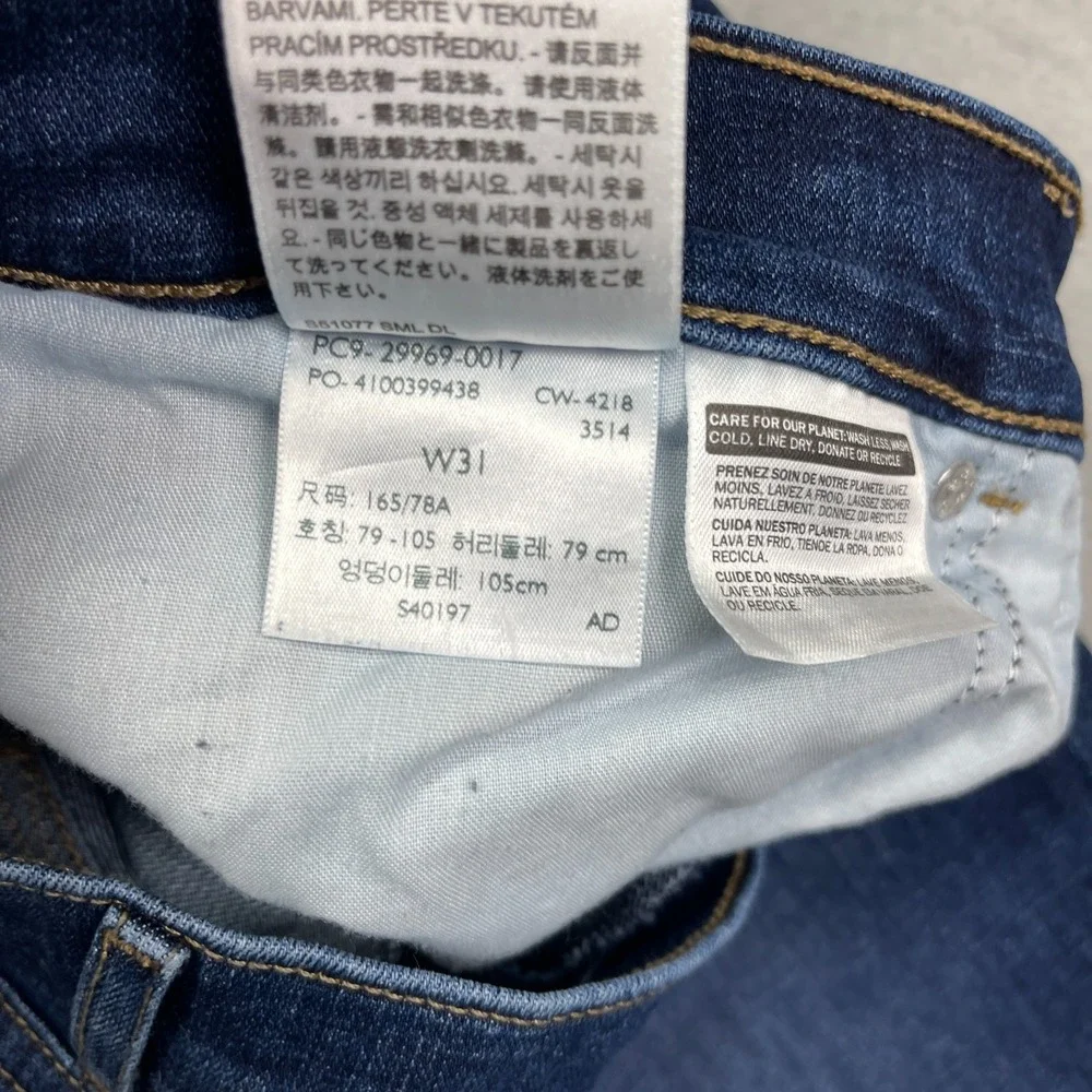 Levi's‎ Bermuda Shorts Mens 31 Blue Denim Regular Fit Red Tab Stretch Whiskered